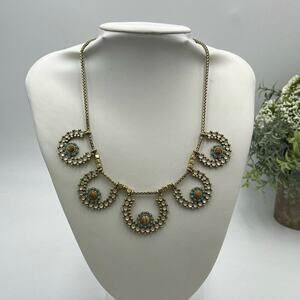 LUCKY‎ BRAND Necklace
Chunky Semi Precious Jasper Crystal Accents Gold Tone